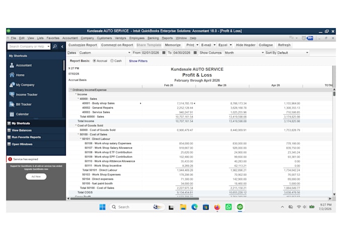 do quickbooks desktop bookkeeping and clean up and excel accounting